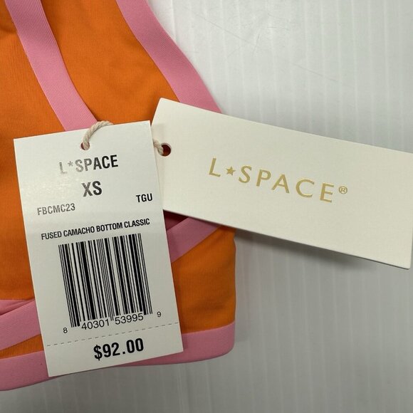 L*Space Bikini Bottom Fused Camacho Bottom Classic Orange Pink Size XS Tropical - Picture 8 of 8